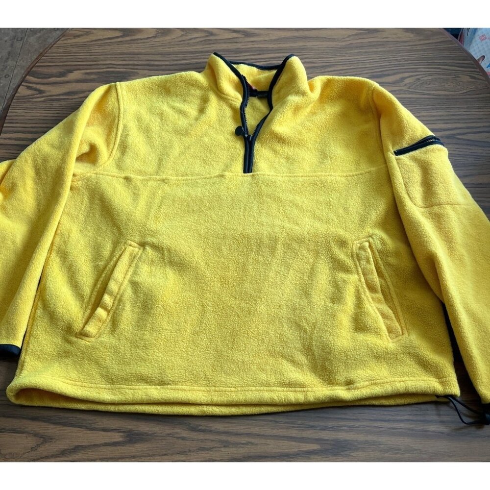 Pro Spirit yellow black trim three quarter zip pullover jacket size XL